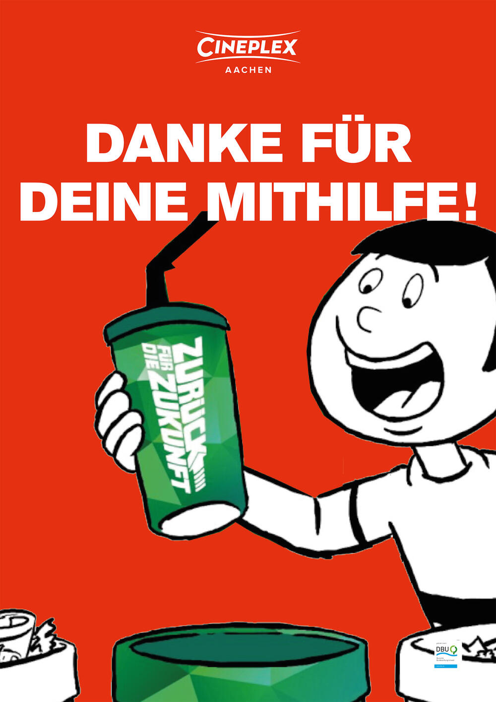 Trotz des Aufwands bewerten die Projektverantwortlichen das Vorhaben positiv und wollen weiterhin ausschließlich Mehrwegbecher anbieten. © Cineplex Aachen