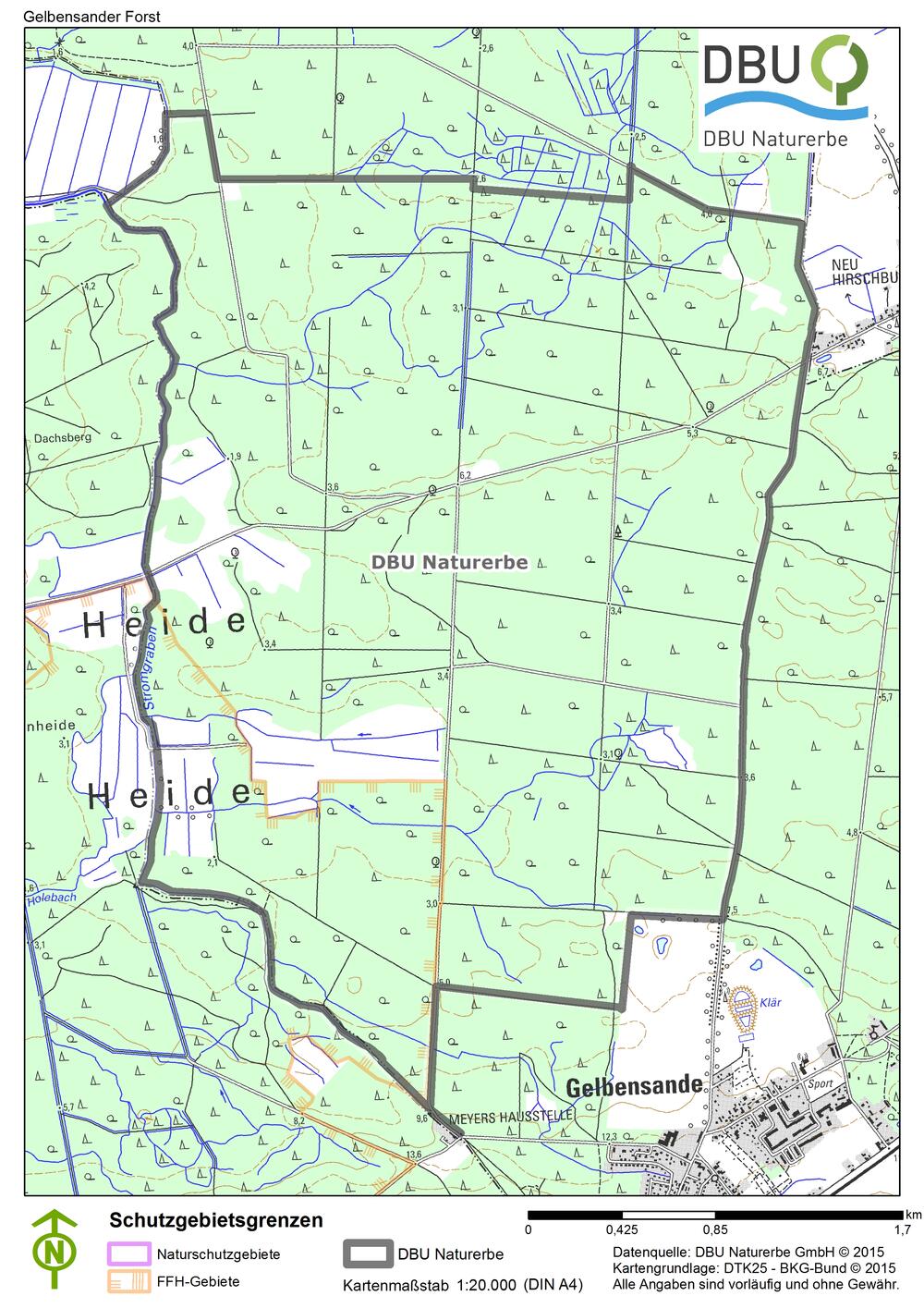 Karte Gelbensander Forst 