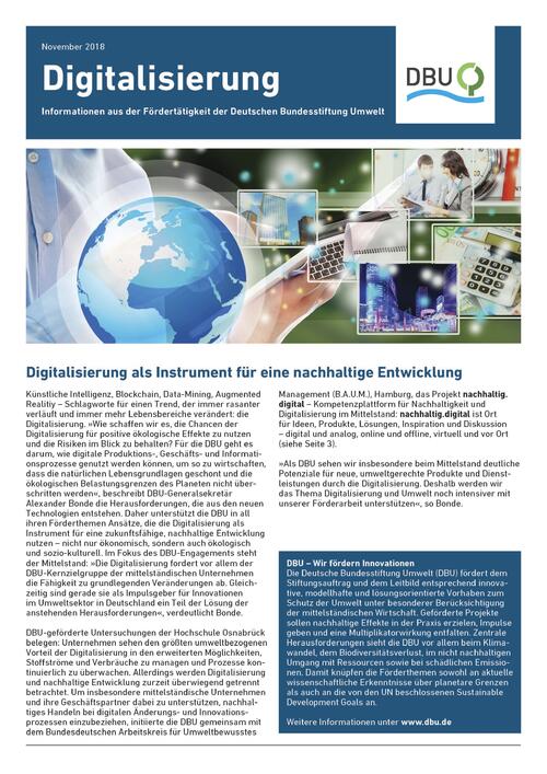 Titel DBU-Info Digitalisierung © Deutsche Bundesstiftung Umwelt