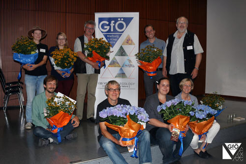 Preisvergabe der Gesellschaft für Ökologie e. V. 2016 (Dr. Sebastian Seibold hintere Reihe, 2.v.r.) 
