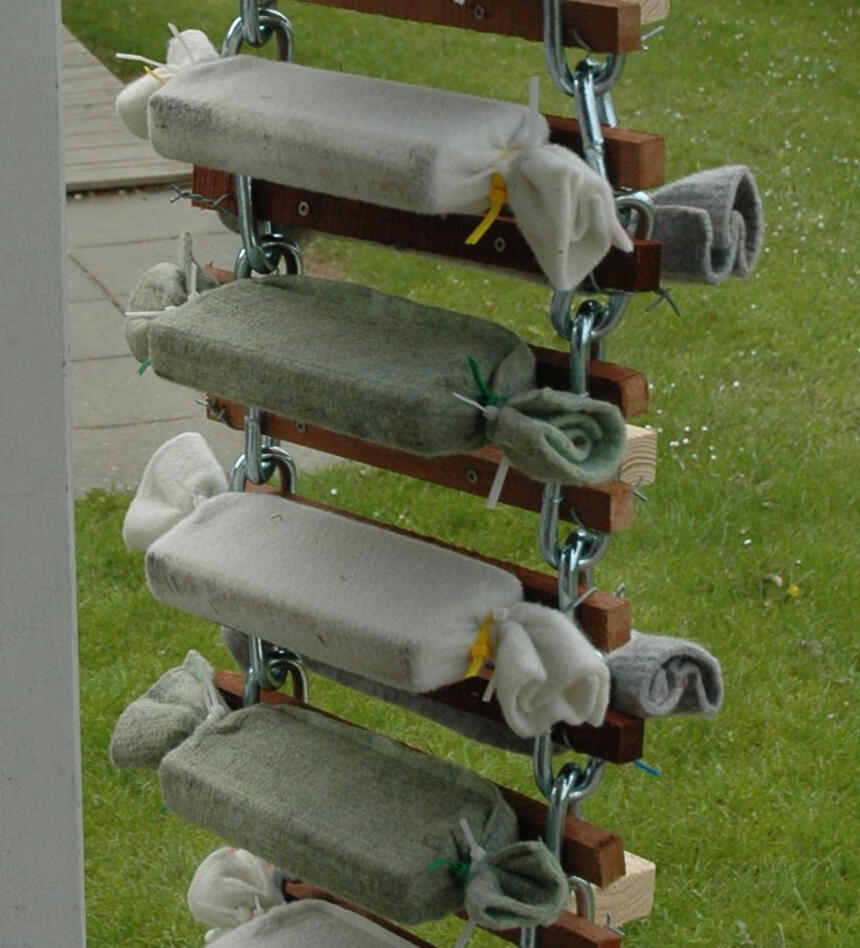 Prüfkörper mit Geotextilien 