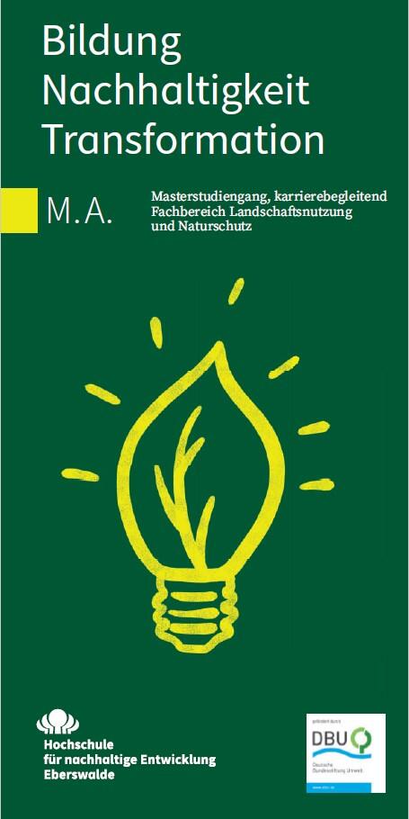 Flyer, Masterstudium BNE, Eberswalde © HNE Eberswalde