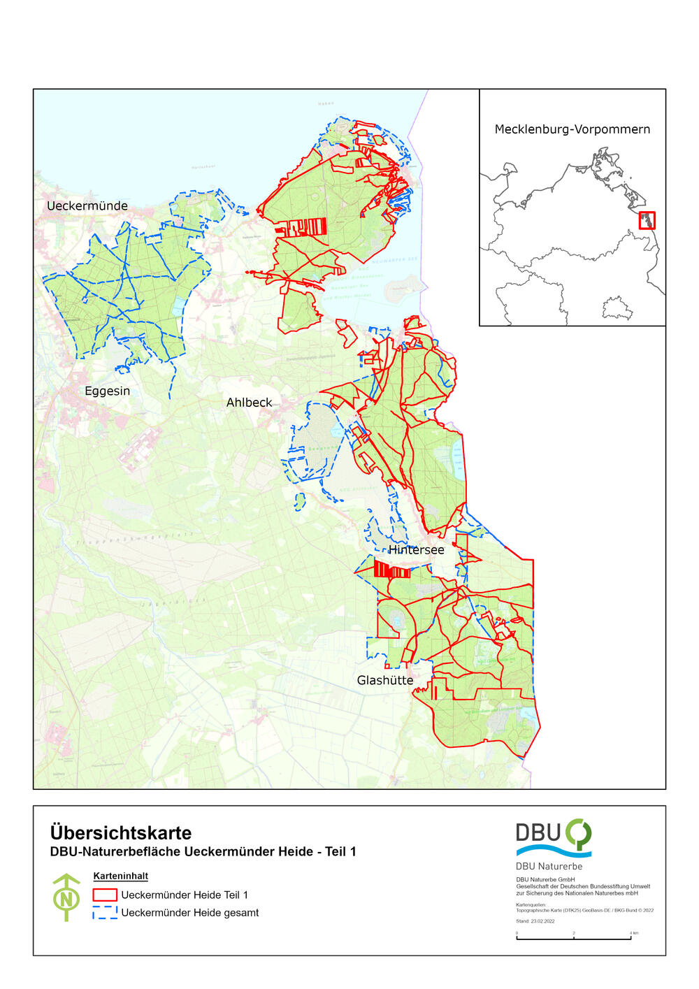 Karte Ueckermünder Heide © DBU Naturerbe/ Boris Evers