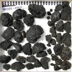 Manganknollen verschiedener Größe © Sabine Schückel