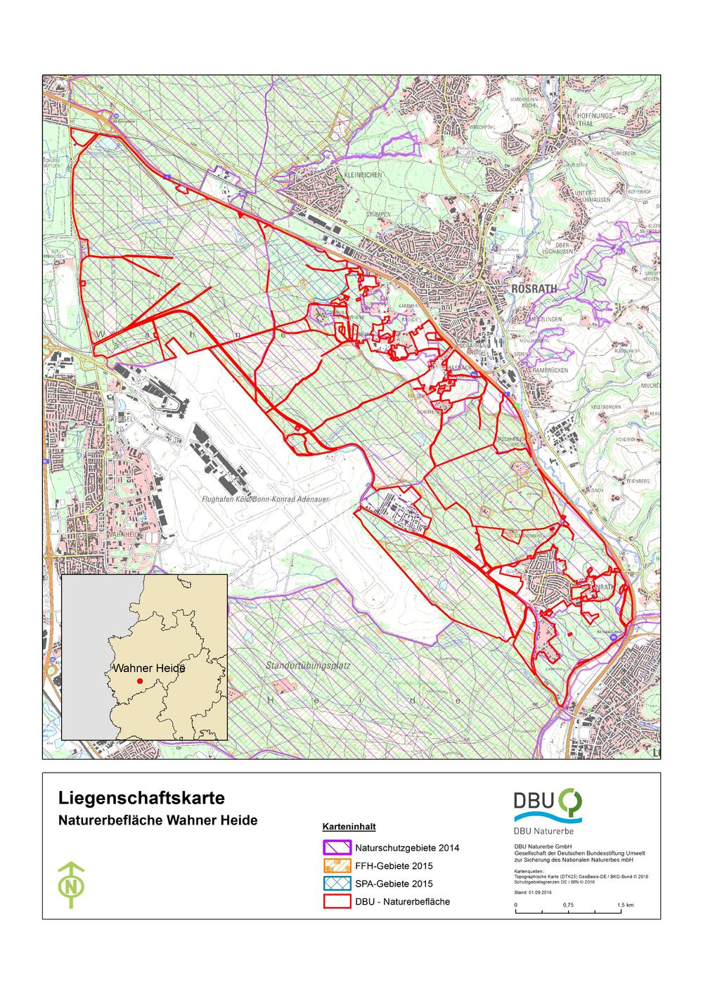 Liegenschaftskarte Wahner Heide &copy; Deutsche Bundesstiftung Umwelt