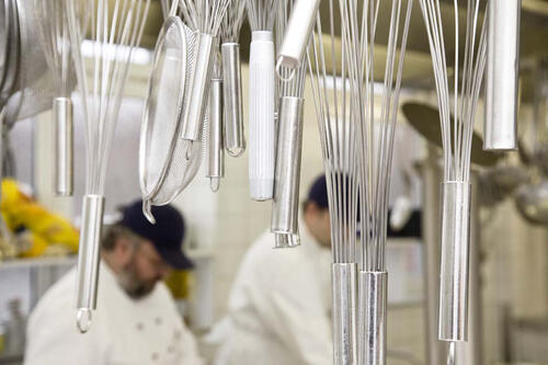 Küchenutensilien in Großküche © Hermann Willers