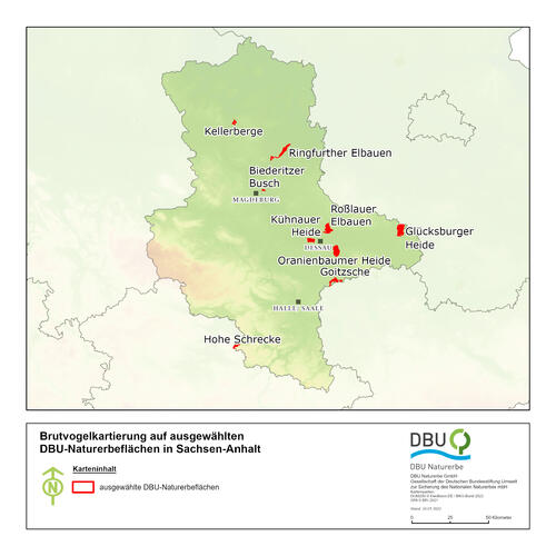 Übersichtskarte Brutvogelkartierung © DBU Naturerbe 