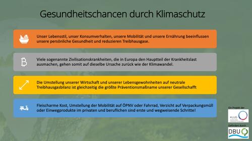 Gesundheitschancen durch Klimaschutz © KLUG Deutsche Allianz Klimawandel und Gesundheit e. V.
