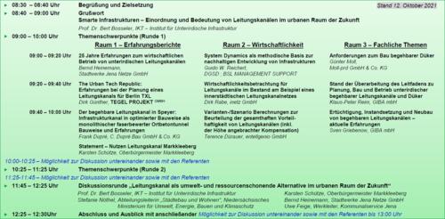 Programm (Stand: 12.10.2021) © entellgenio