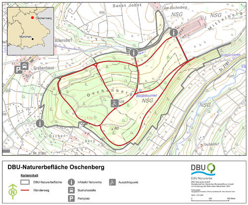Karte zur DBU-Naturerbefläche Oschenberg © DBU Naturerbe
