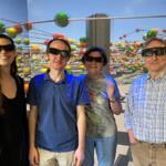 Das Team des DBU-Projektes Hitzestress auf Quartiersebene bei der 3D-Visualisierung von Hitzemessungen im VisLab des Helmholtz-Zentrums für Umweltforschung © Helmholtz-Zentrum für Umweltforschung GmbH - UFZ 