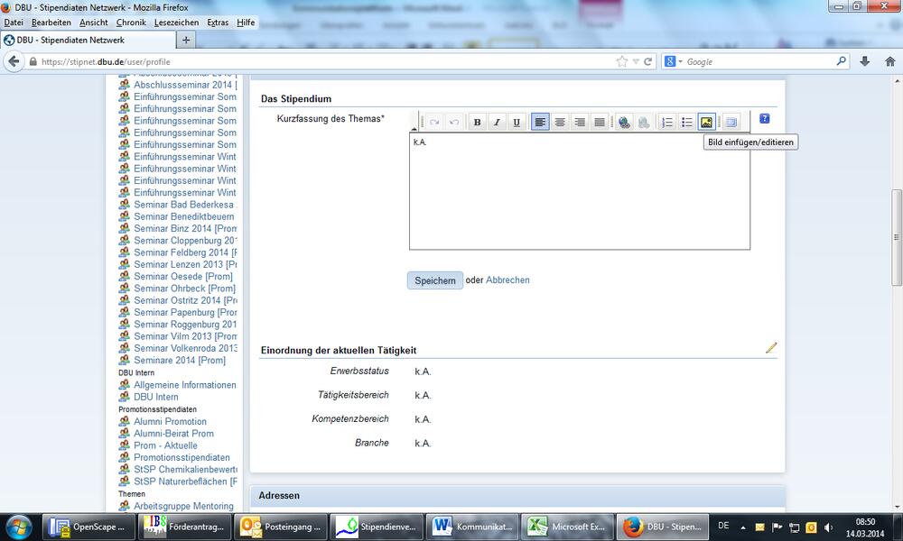 Einfügen von Fotos in der Kurzfassung 