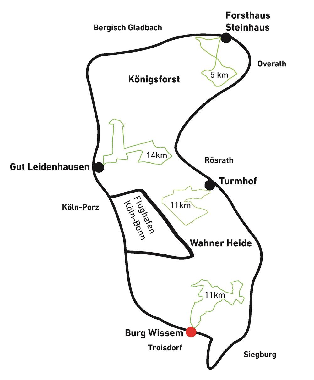 Wahner Heide - Wanderrourten 