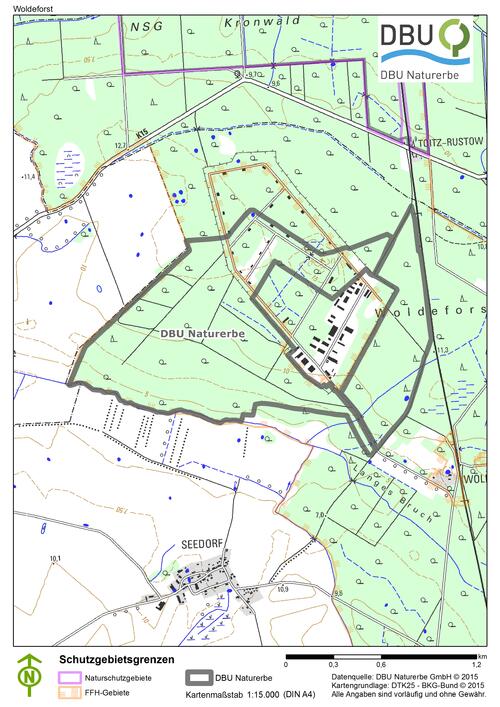 Karte DBU-Naturerbefläche Woldeforst 