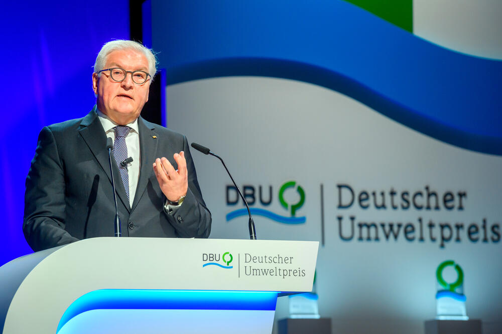 Bundespräsident Steinmeier beim Deutschen Umweltpreis der DBU 2019  © DBU/Peter Himsel
