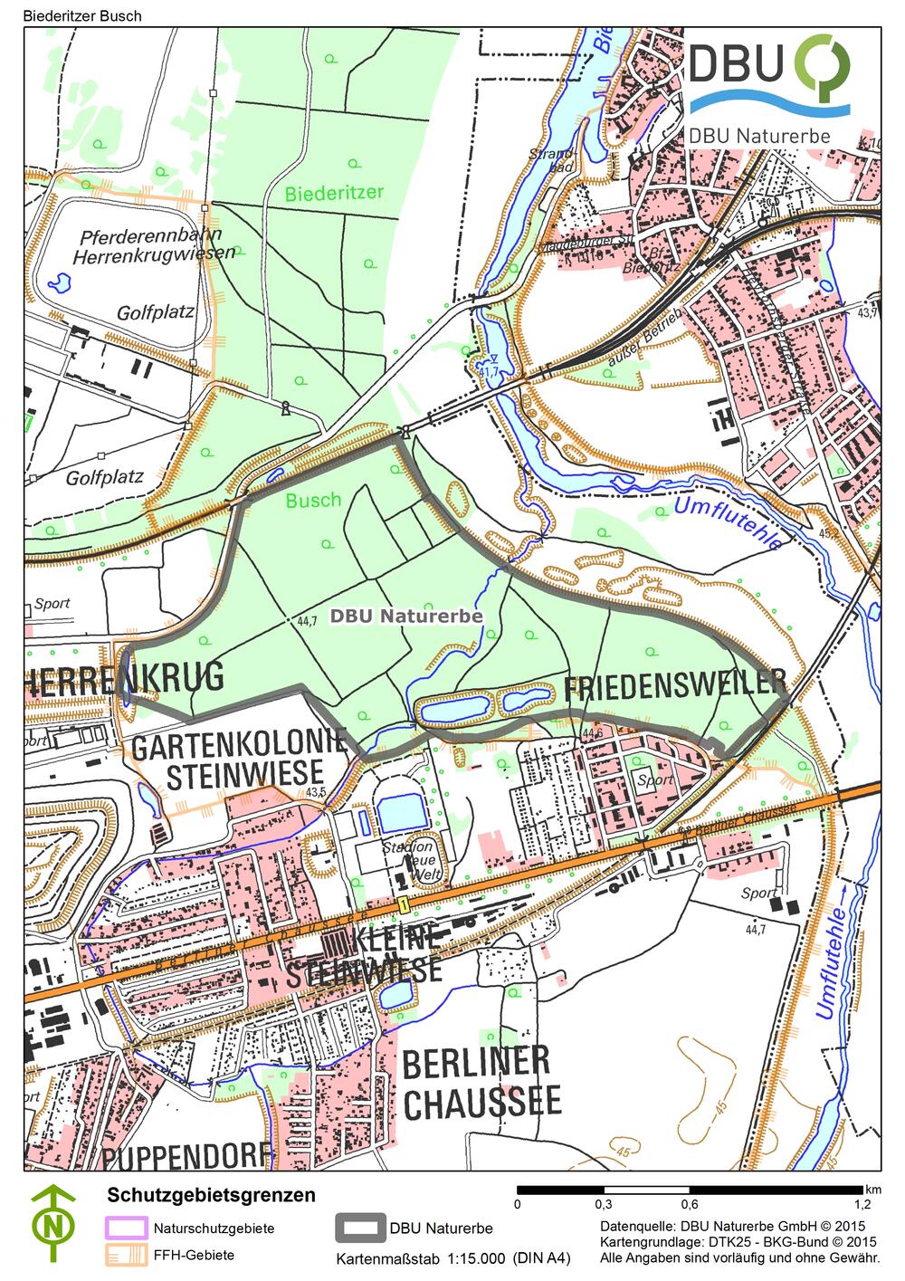 Karte Biederitzer Busch 