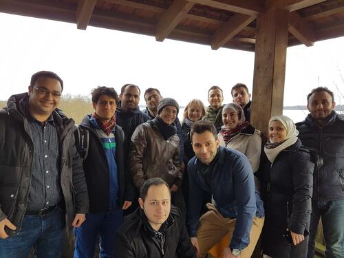 Gruppenfoto Statusseminar für geflüchtete Stipendiatinnen und Stipendiaten © Mohamed Al Abbas