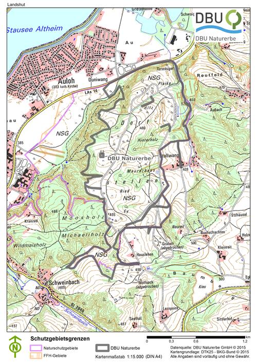 Karte von der DBU-Naturerbefläche Landshut 