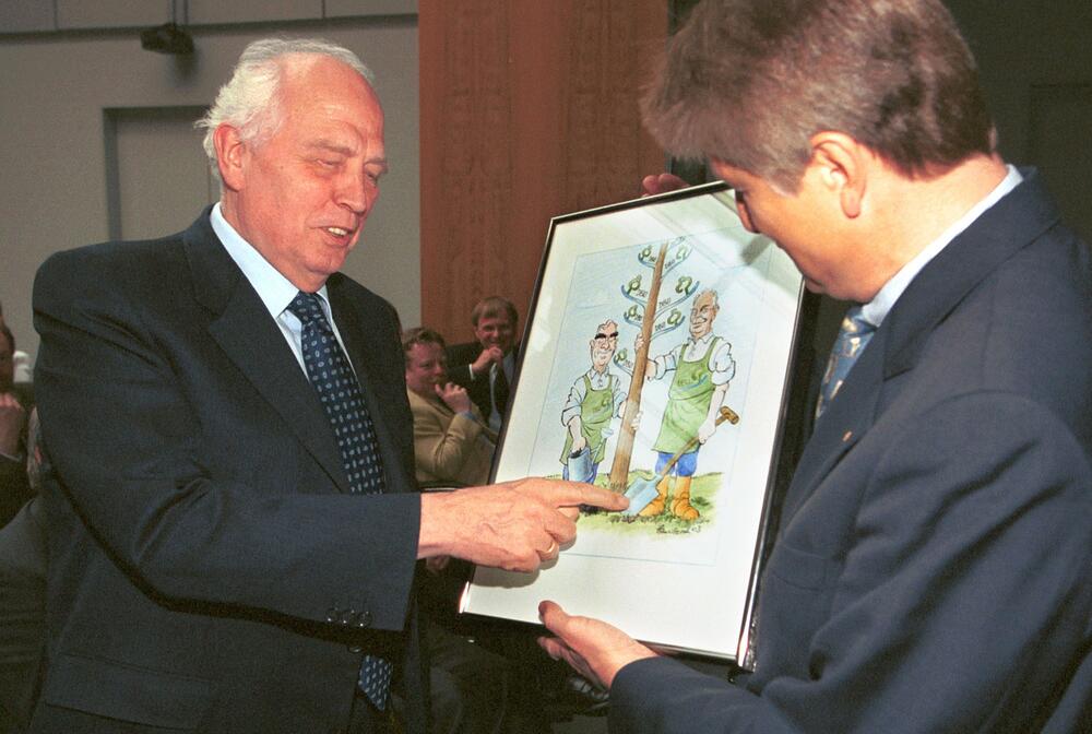 Tietmeyer, Prof. Dr. Hans, Brickwedde und Karikatur 