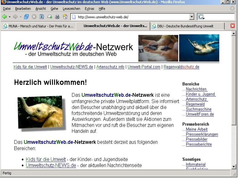 Goldene Natur 2001 Christoph Schneider Screenshot UmweltschutzWeb 