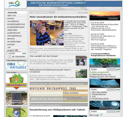 Screenshot www.dbu.de 