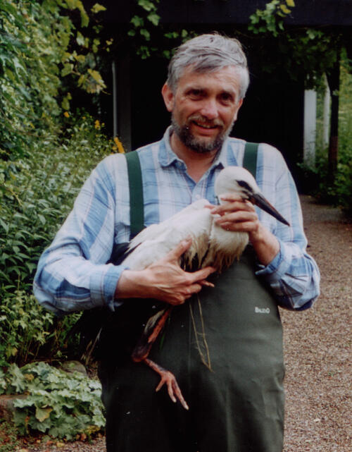 muna 2005_Georg Fiedler mit Jungstorch_Foto Archiv Fiedler © Sabine Kriegel