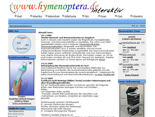 www.hymenotera.de screenshot 