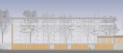 Simulationsszentrum Bergwacht Bayern &copy; Zeichnung: Herzog + Partner Architekten BDA, München