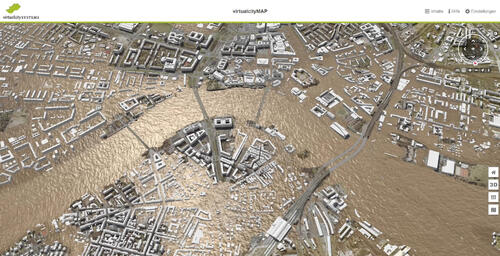 Photorealistische Wasserdarstellung © Institut für Wasserbau und technische Hydromechanik der TU Dresden