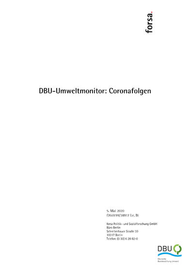 DBU-Umweltmonitor: Corona-Folgen