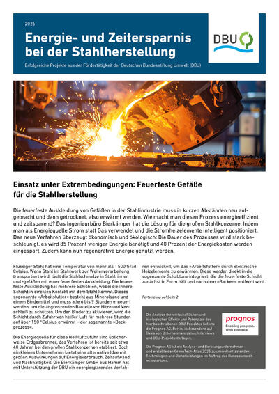 Energie- und Zeitersparnis bei der Stahlherstellung