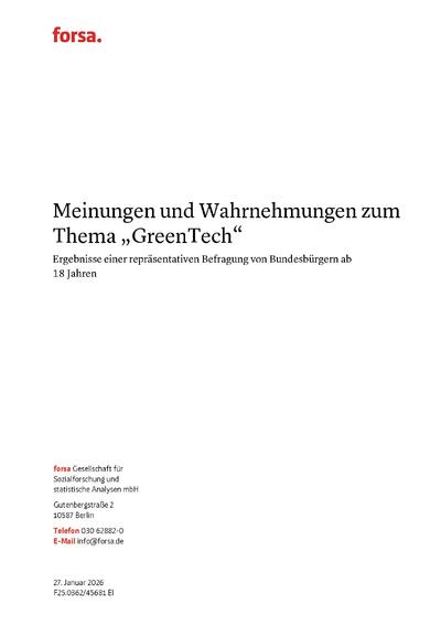 Meinungen und Wahrnehmungen zum Thema „GreenTech“