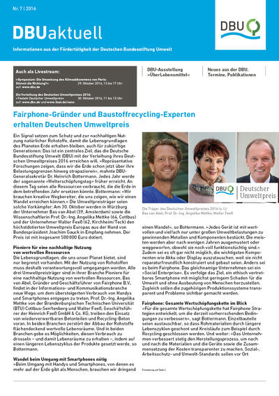 DBU aktuell Nr. 7, 2016