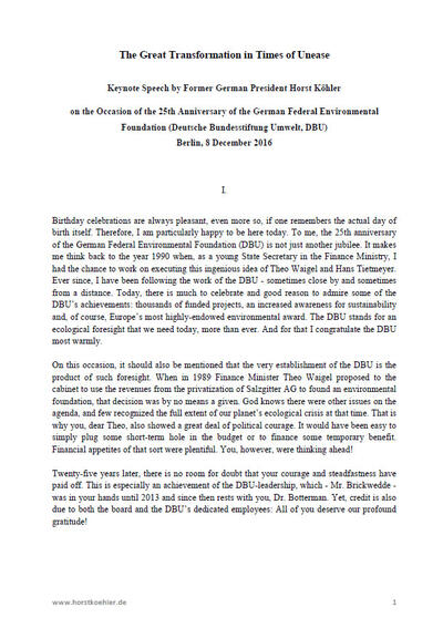 The Great Transformation in Times of Unease