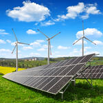 Energy transition - wind turbines, solar power © vencav - Fotolia.com