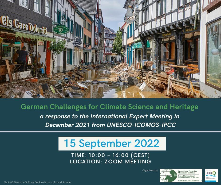 Herausforderung für Klimawissenschaft und Denkmalpflege: internationale Expertinnen und Experten diskutieren am 15. September darüber.  