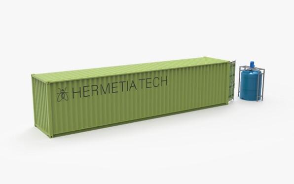 Der Omnivore-Container: eine Recycling-Anlage für industrielle Lebensmittelreste © Hermetia Tech UG (haftungsbeschränkt)