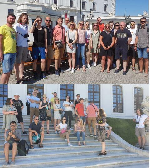 Teilnehmerinnen und Teilnehmer vor der Burg Bratislava  © DBU, Dr. Nicole Freyer-Wille
