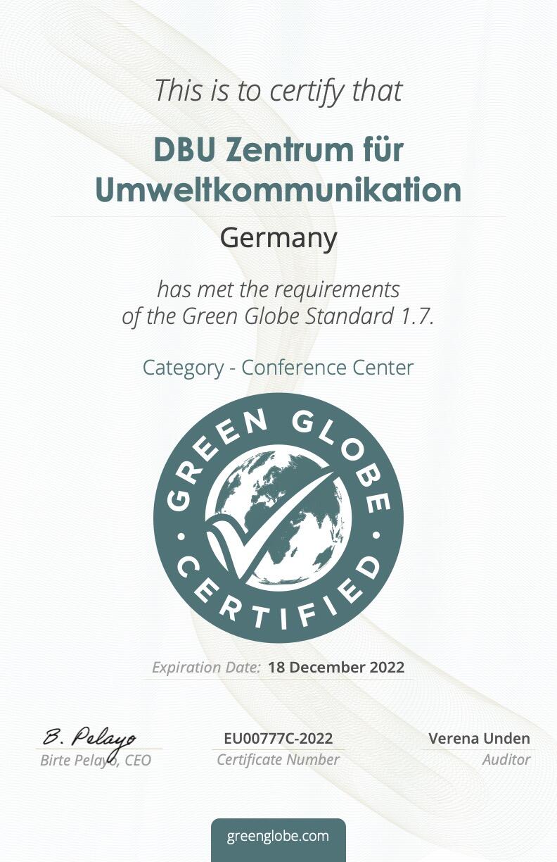 Green Globe Zertifikat  