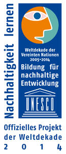Logo UN-Dekade BNE - offizielles Projekt - JuZuVie 