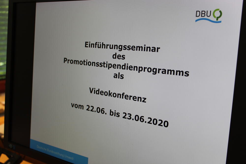 Einführungsseminar Juni 2020 als Videokonferenz © DBU, Christine Busch