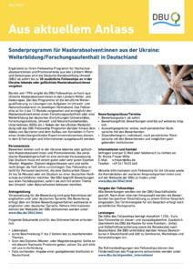 Sonderprogramm für Masterabsolvent:innen aus der Ukraine: Weiterbildung/Forschungsaufenthalt in Deutschland
