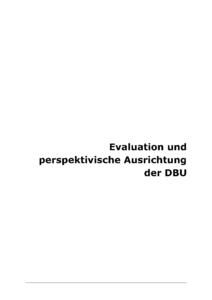 Evaluation und perspektivische Ausrichtung der DBU